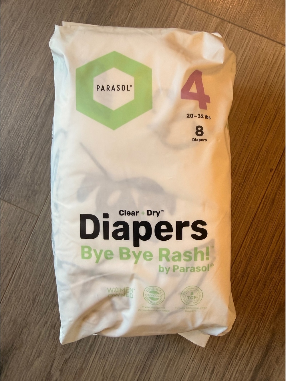 Parasol Clear + Dry Diapers Size 4 for 20-32 lbs - 8 Count